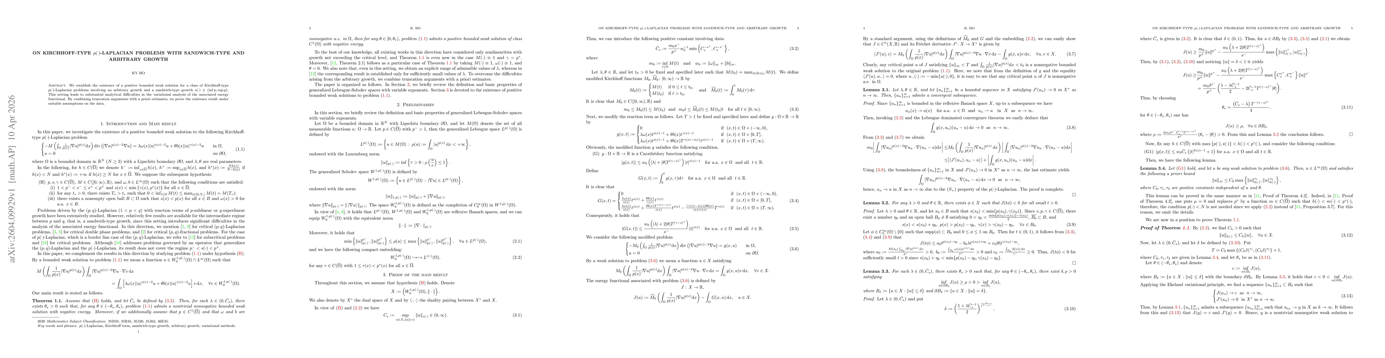 Thumbnail for On Kirchhoff-type p(.)-Laplacian problems withsandwich-type and arbitrary growth
