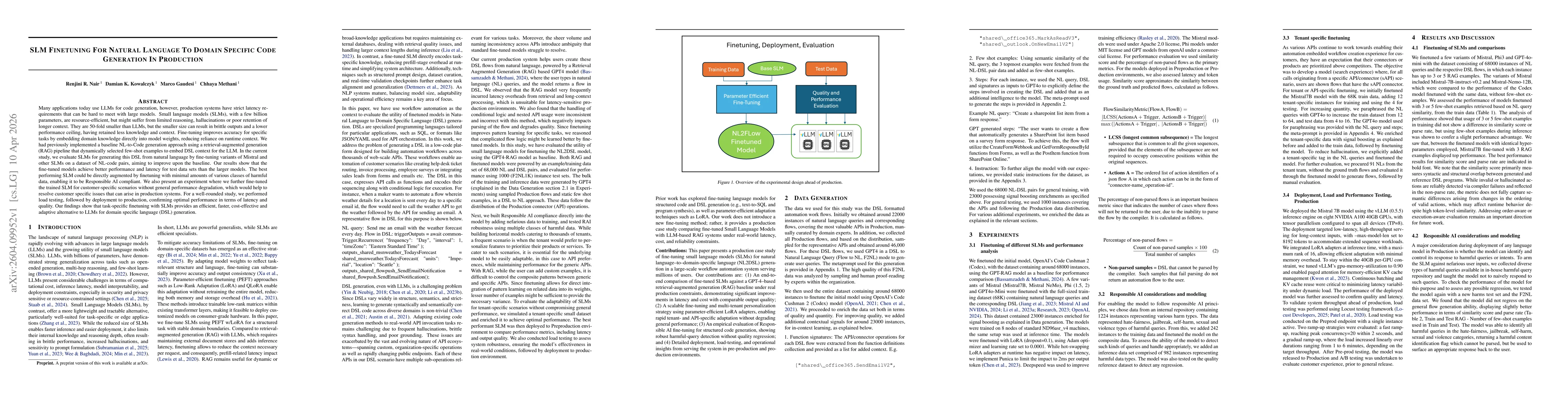 Thumbnail for SLM Finetuning for Natural Language to Domain Specific Code Generation in Production
