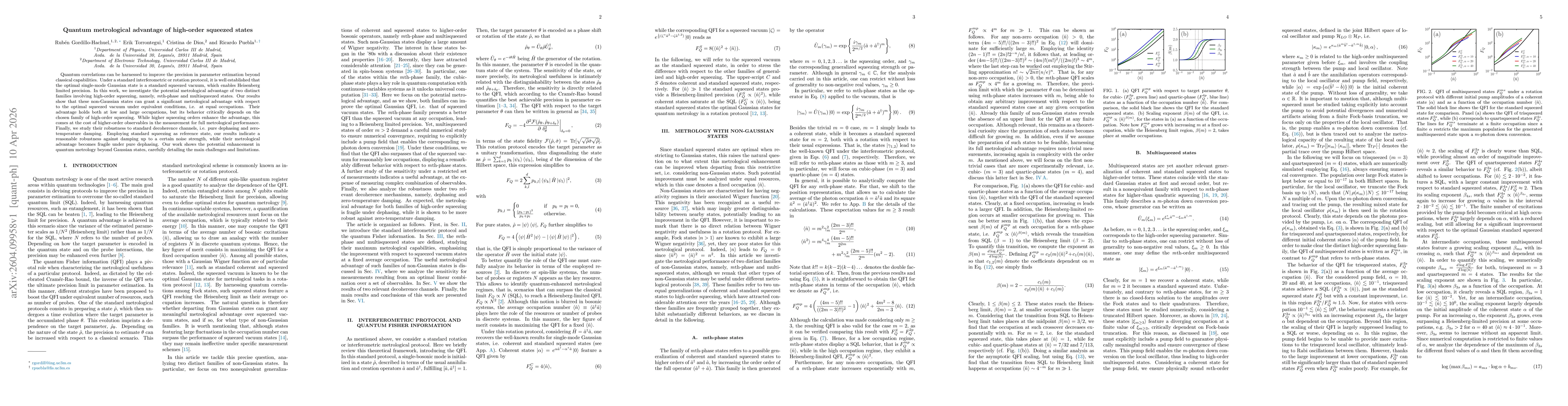 Thumbnail for Quantum metrological advantage of high-order squeezed states
