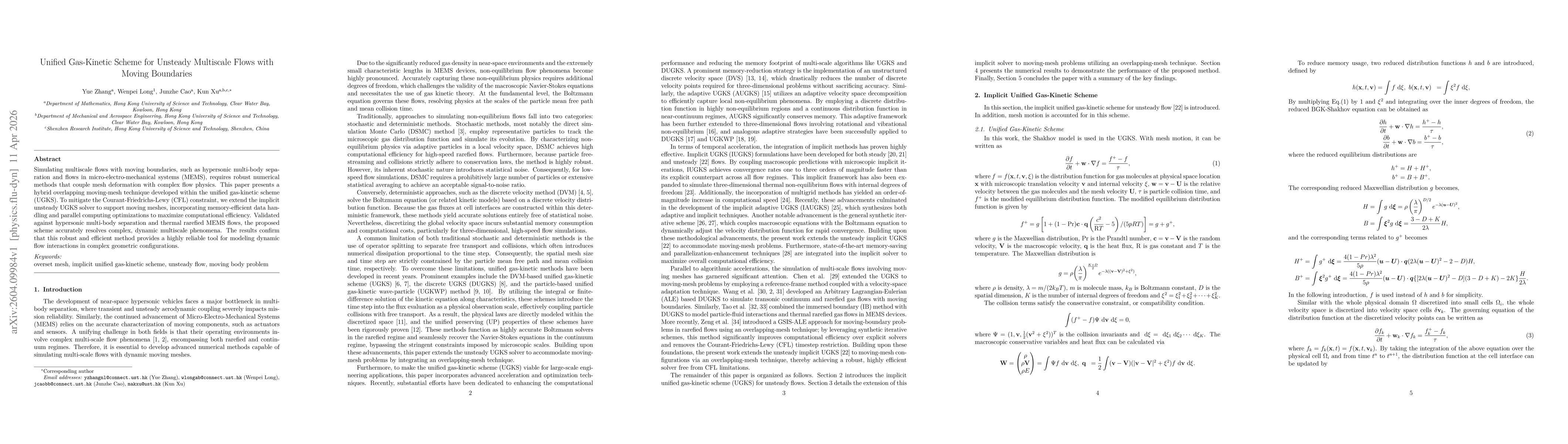 Thumbnail for Unified Gas-Kinetic Scheme for Unsteady Multiscale Flows with Moving Boundaries
