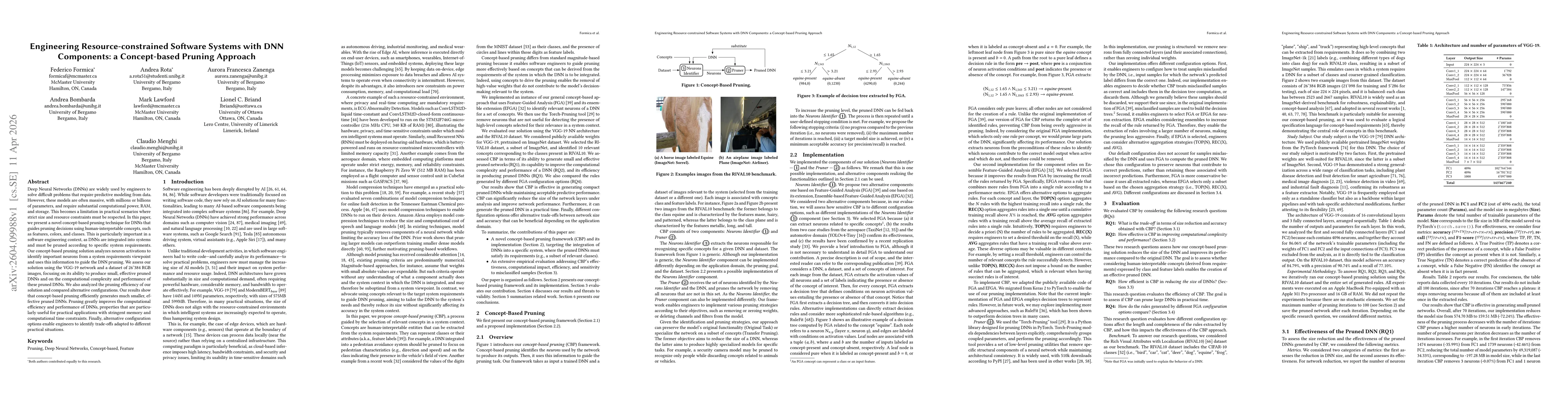 Thumbnail for Engineering Resource-constrained Software Systems with DNN Components: a Concept-based Pruning Approach