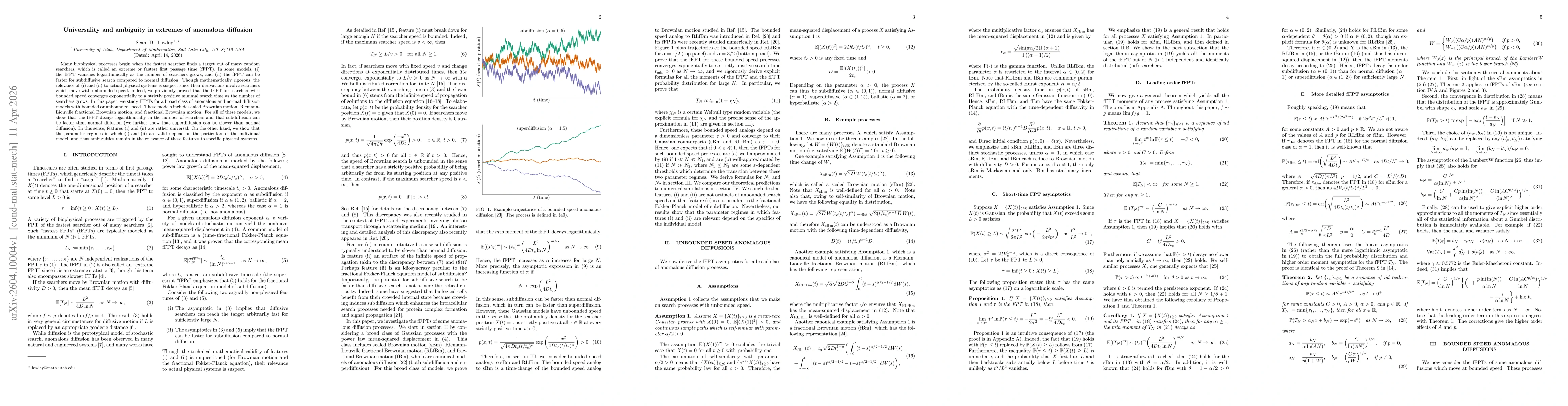 Thumbnail for Universality and ambiguity in extremes of anomalous diffusion