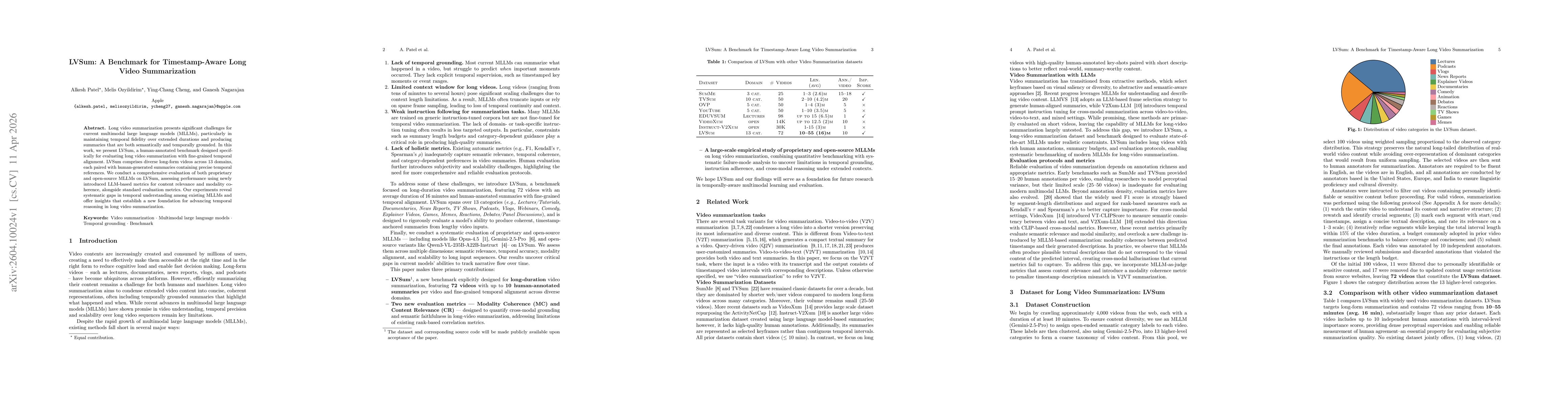 Thumbnail for LVSum: A Benchmark for Timestamp-Aware Long Video Summarization