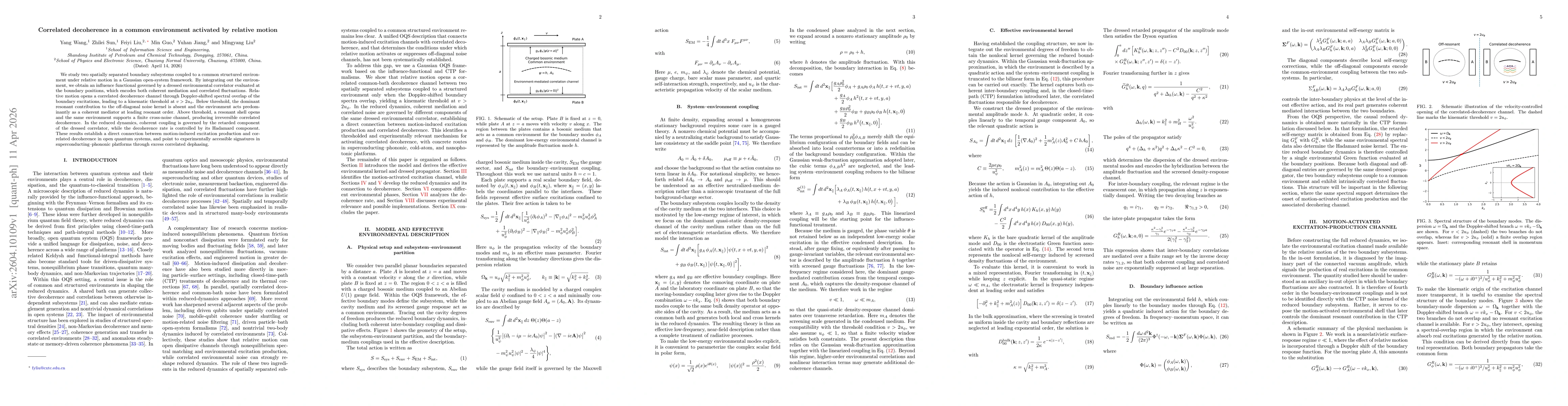 Thumbnail for Correlated decoherence in a common environment activated by relative motion