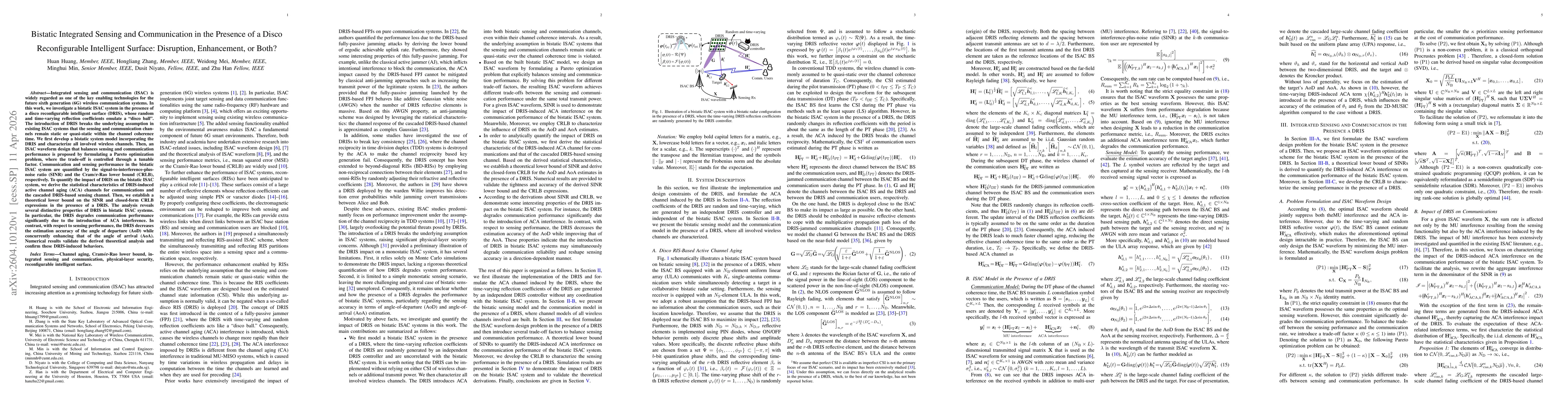 Thumbnail for Bistatic Integrated Sensing and Communication in the Presence of a Disco Reconfigurable Intelligent Surface: Disruption, Enhancement, or Both?