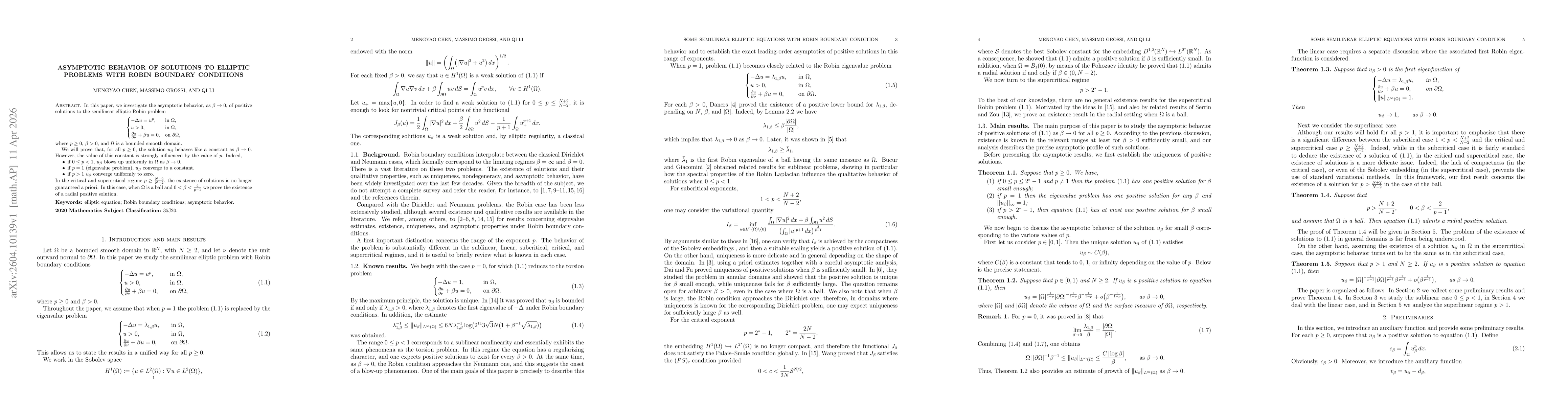 Thumbnail for Asymptotic behavior of solutions to elliptic problems with Robin boundary conditions