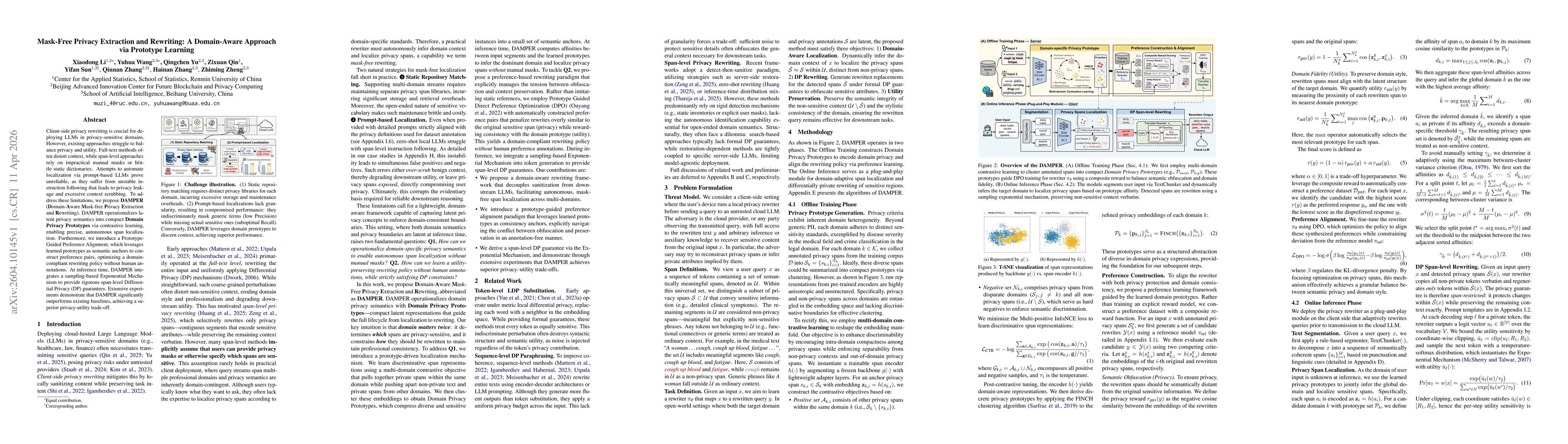 Thumbnail for Mask-Free Privacy Extraction and Rewriting: A Domain-Aware Approach via Prototype Learning