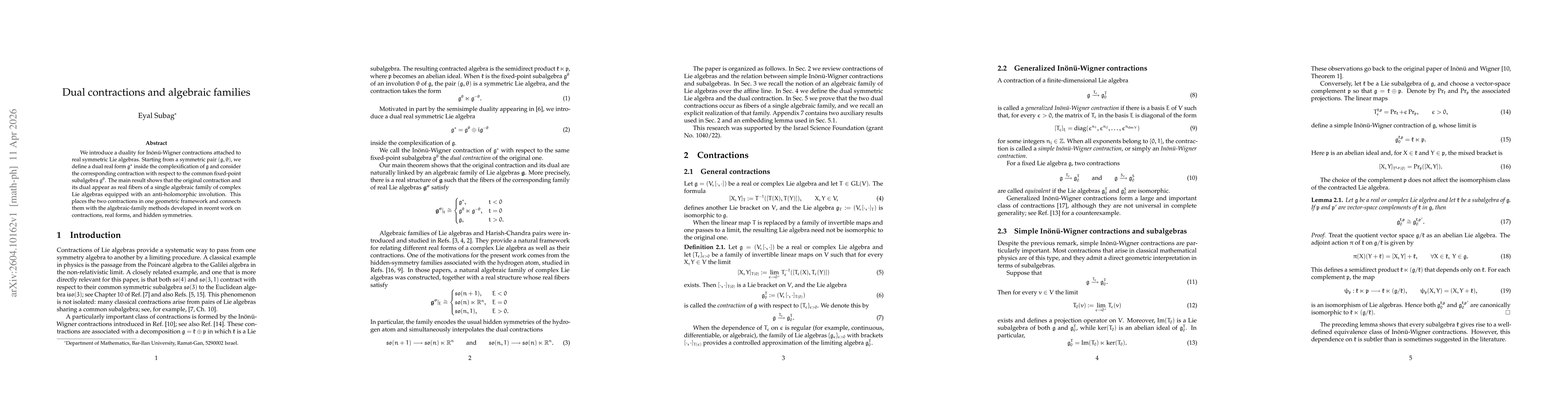 Thumbnail for Dual contractions and algebraic families