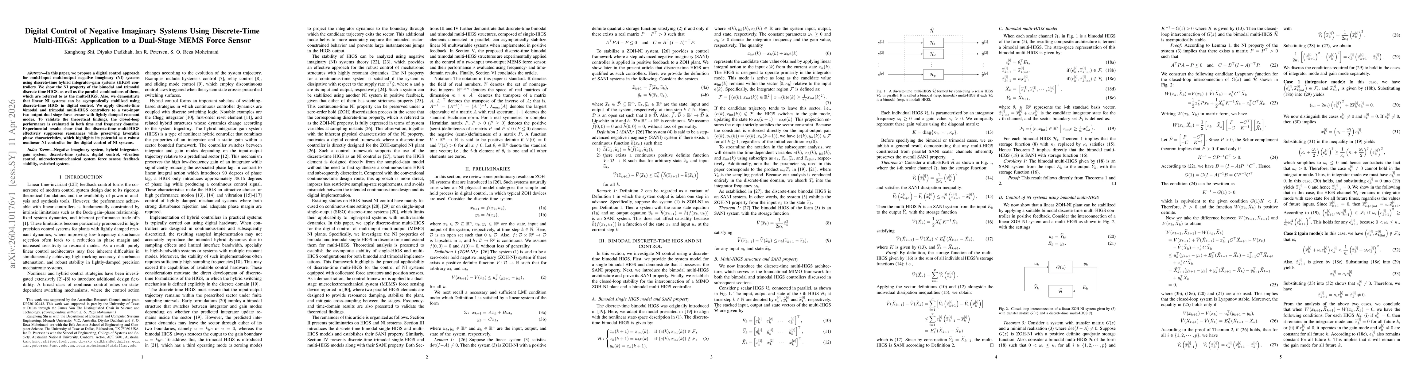 Thumbnail for Digital Control of Negative Imaginary Systems Using Discrete-Time Multi-HIGS: Application to a Dual-Stage MEMS Force Sensor