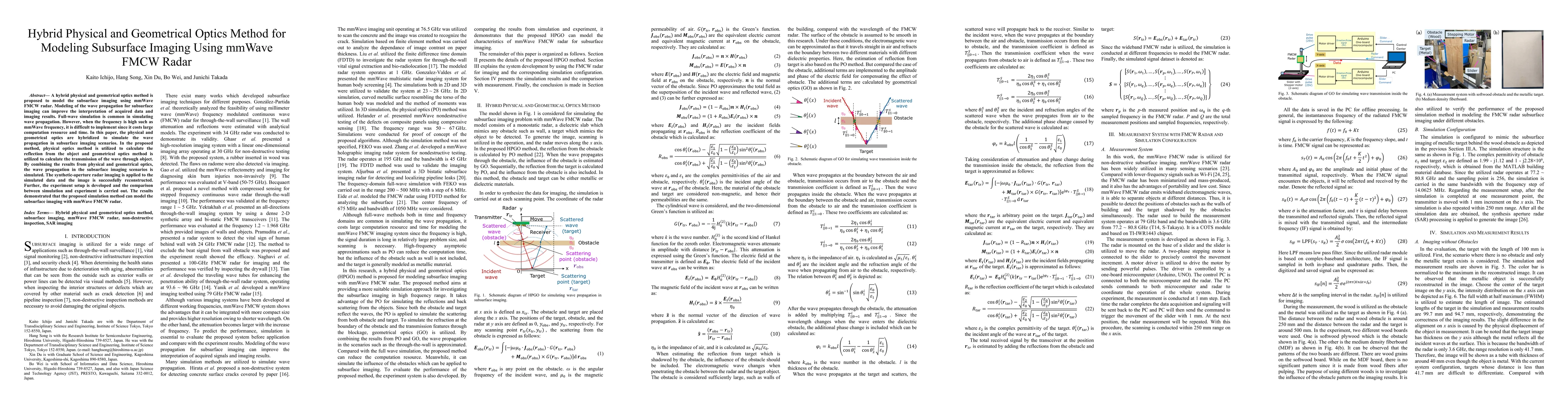 Thumbnail for Hybrid Physical and Geometrical Optics Method for Modeling Subsurface Imaging Using mmWave FMCW Radar