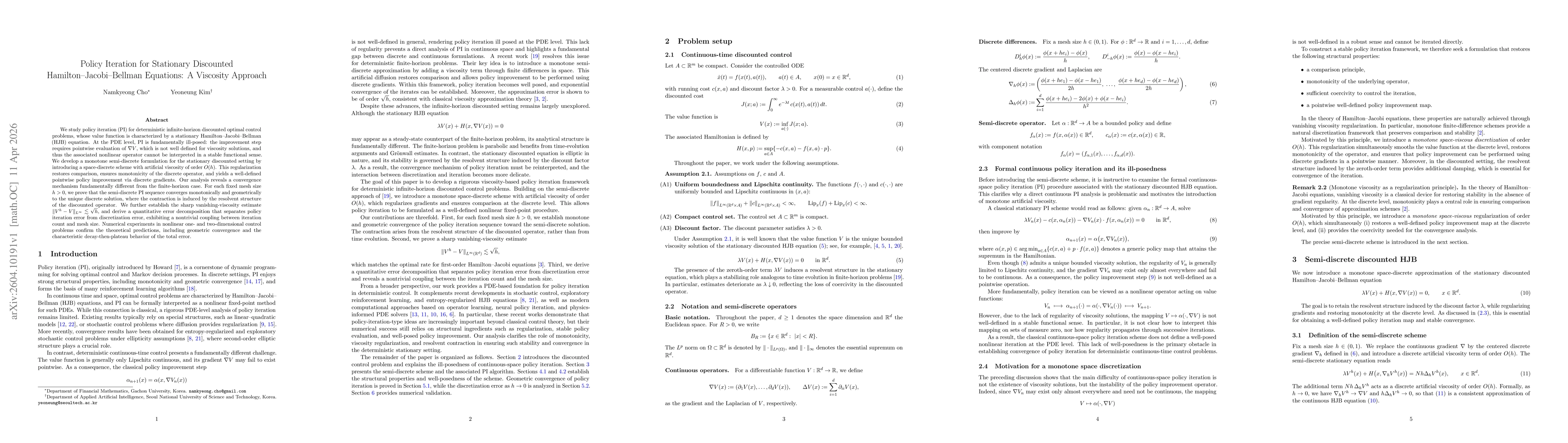 Thumbnail for Policy Iteration for Stationary Discounted Hamilton--Jacobi--Bellman Equations: A Viscosity Approach