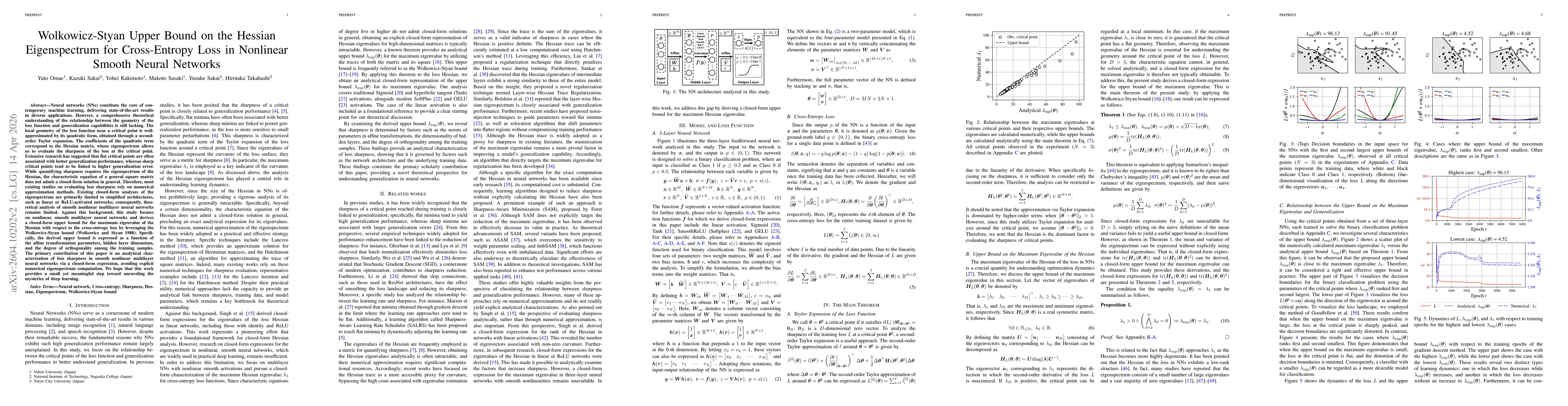 Thumbnail for Wolkowicz-Styan Upper Bound on the Hessian Eigenspectrum for Cross-Entropy Loss in Nonlinear Smooth Neural Networks