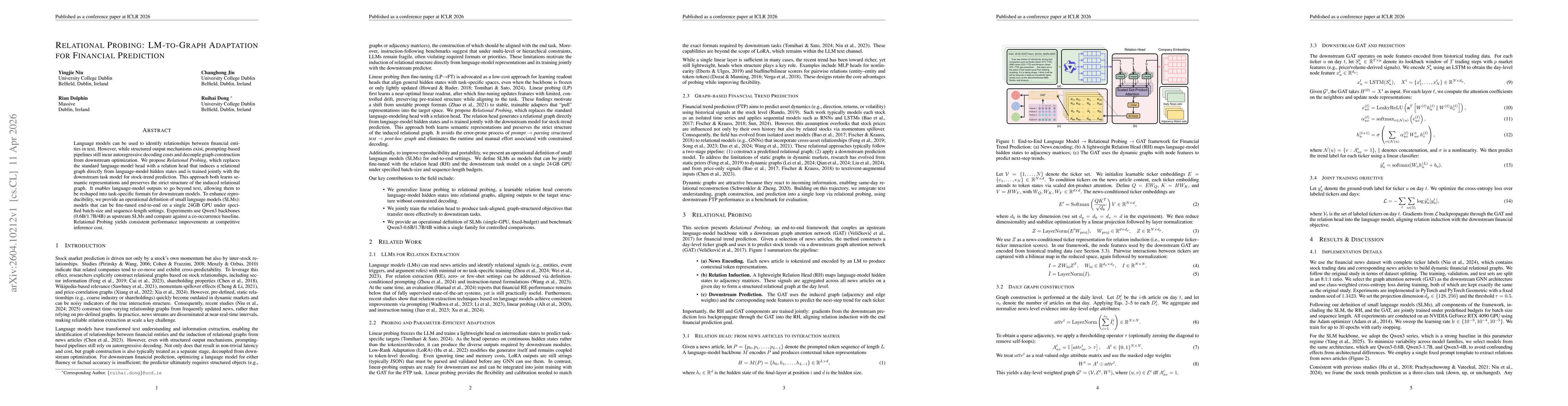 Thumbnail for Relational Probing: LM-to-Graph Adaptation for Financial Prediction