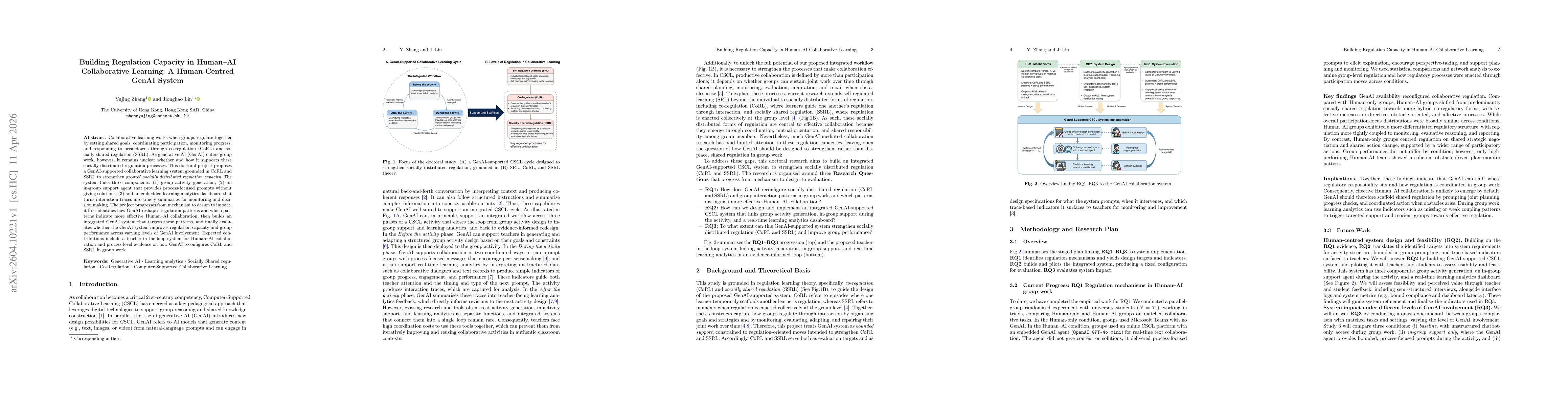 Thumbnail for Building Regulation Capacity in Human-AI Collaborative Learning: A Human-Centred GenAI System