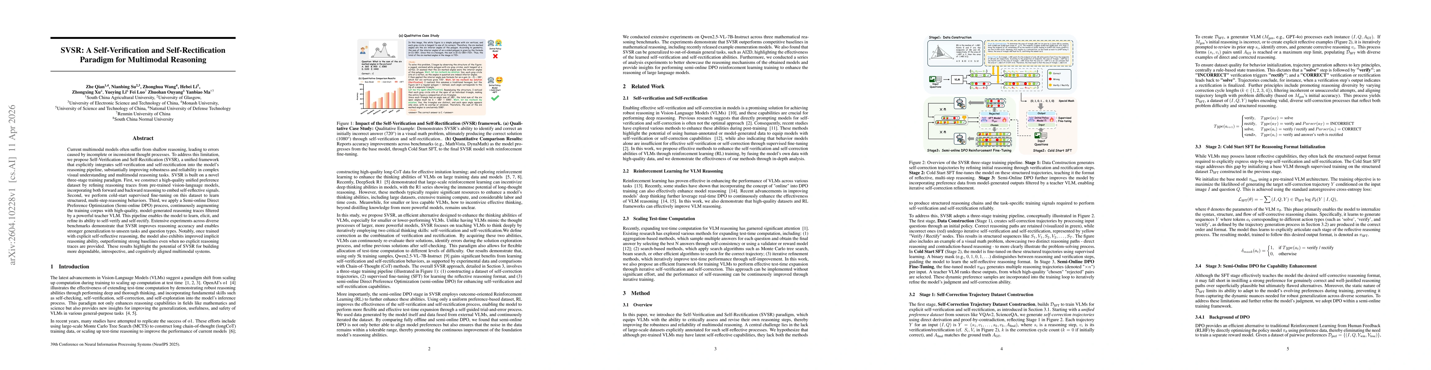 Thumbnail for SVSR: A Self-Verification and Self-Rectification Paradigm for Multimodal Reasoning