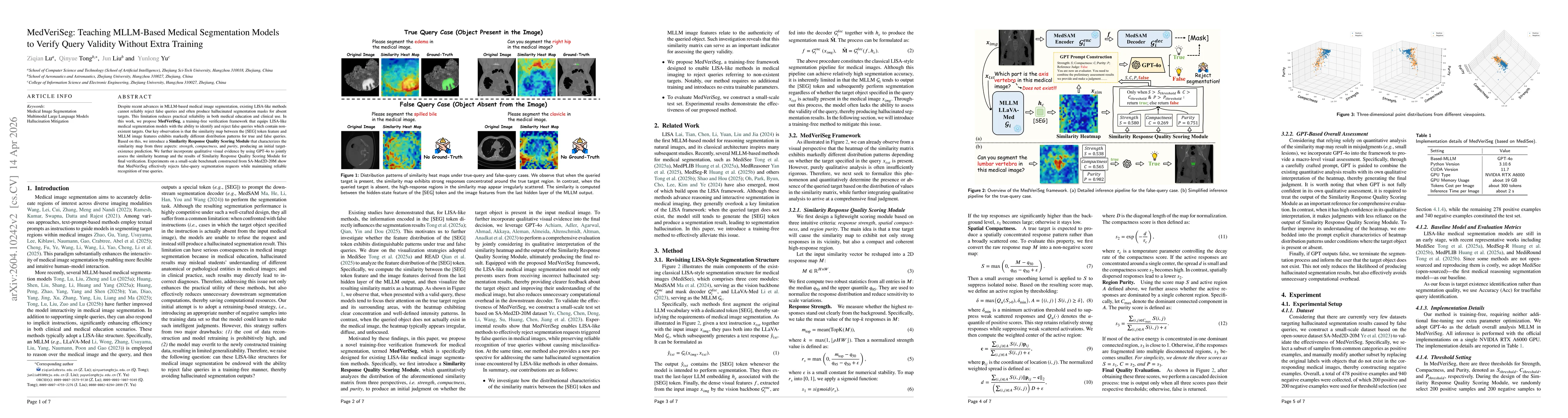 Thumbnail for MedVeriSeg: Teaching MLLM-Based Medical Segmentation Models to Verify Query Validity Without Extra Training