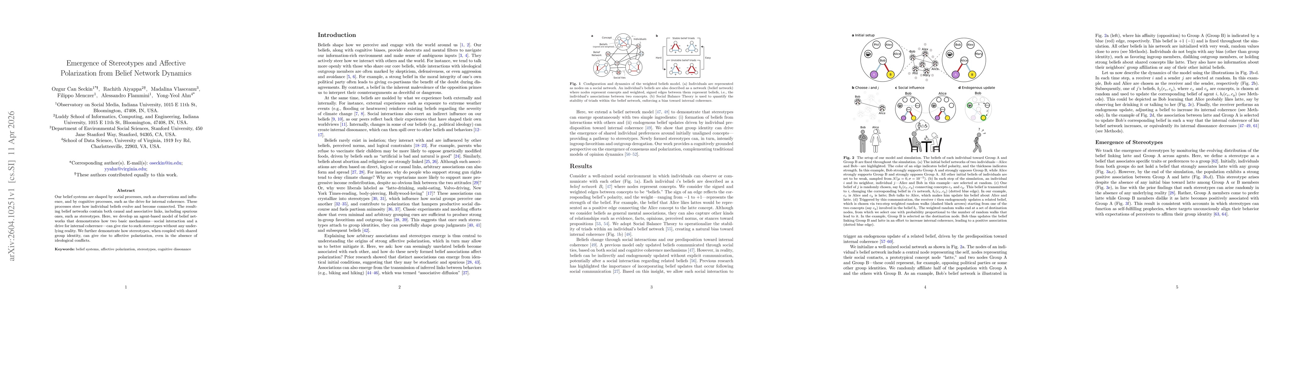 Thumbnail for Emergence of Stereotypes and Affective Polarization from Belief Network Dynamics