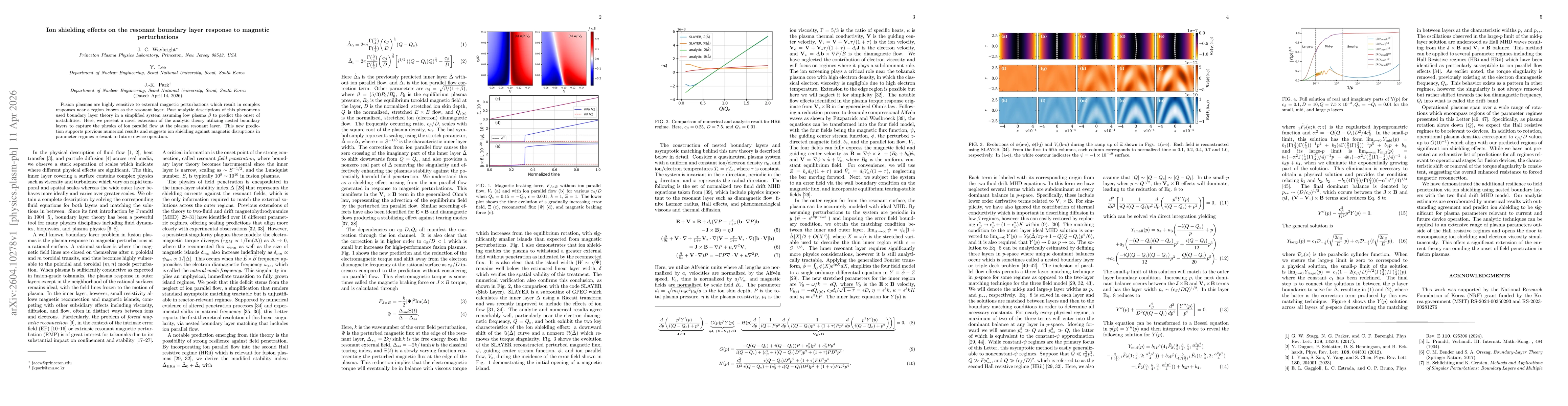 Thumbnail for Ion shielding effects on the resonant boundary layer response to magnetic perturbations