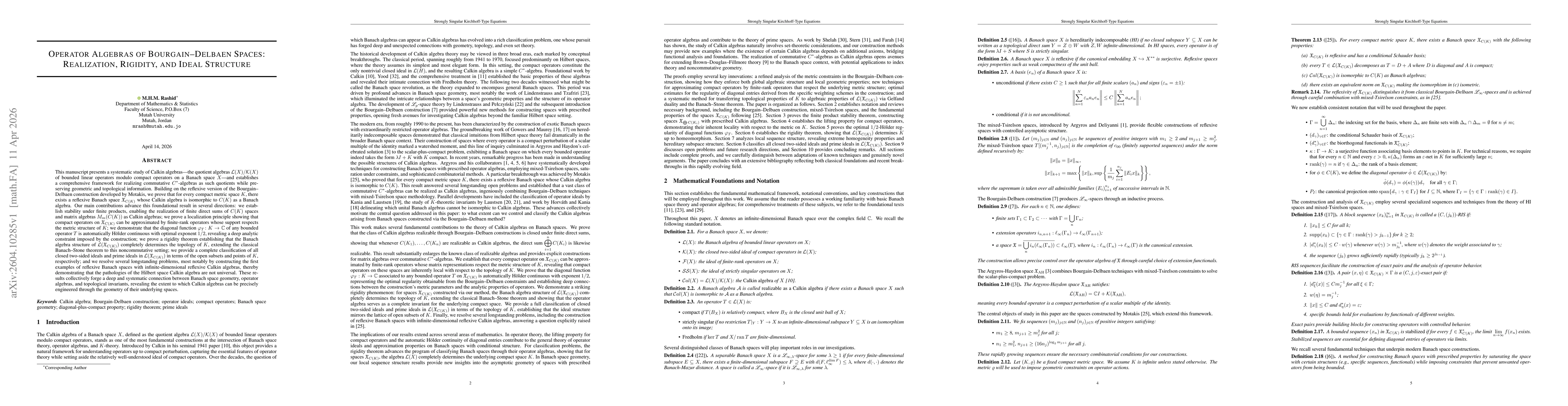 Thumbnail for Operator Algebras of Bourgain Delbaen Spaces: Realization, Rigidity, and Ideal Structure