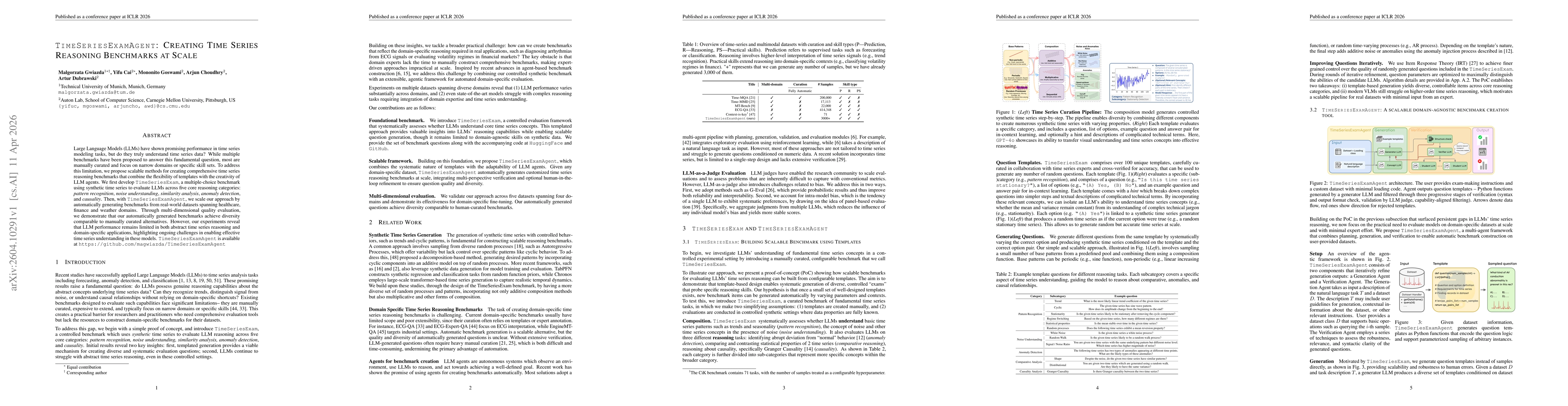 Thumbnail for TimeSeriesExamAgent: Creating Time Series Reasoning Benchmarks at Scale