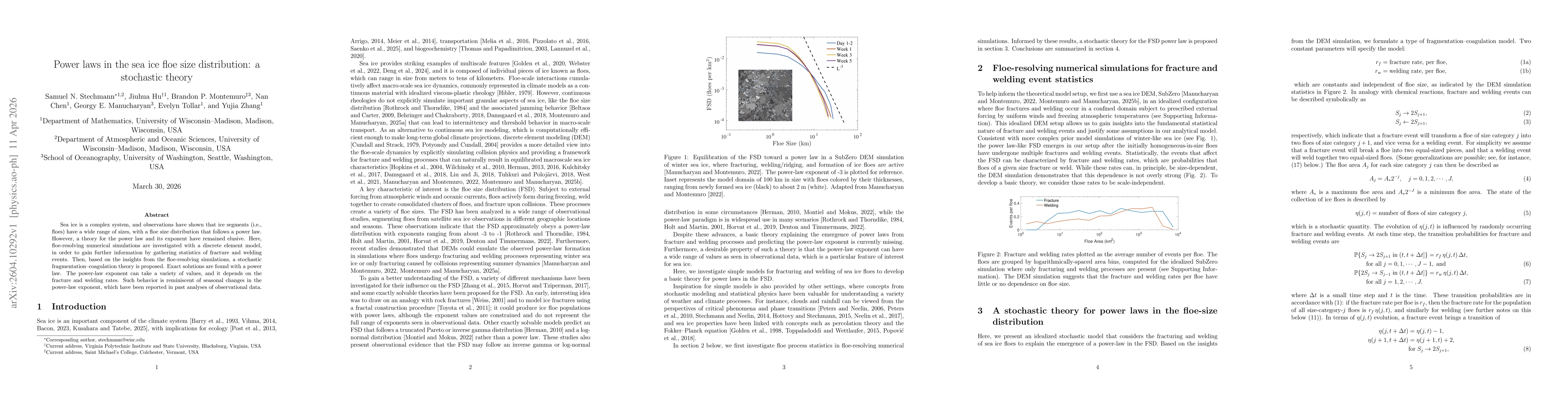 Thumbnail for Power laws in the sea ice floe size distribution: a stochastic theory