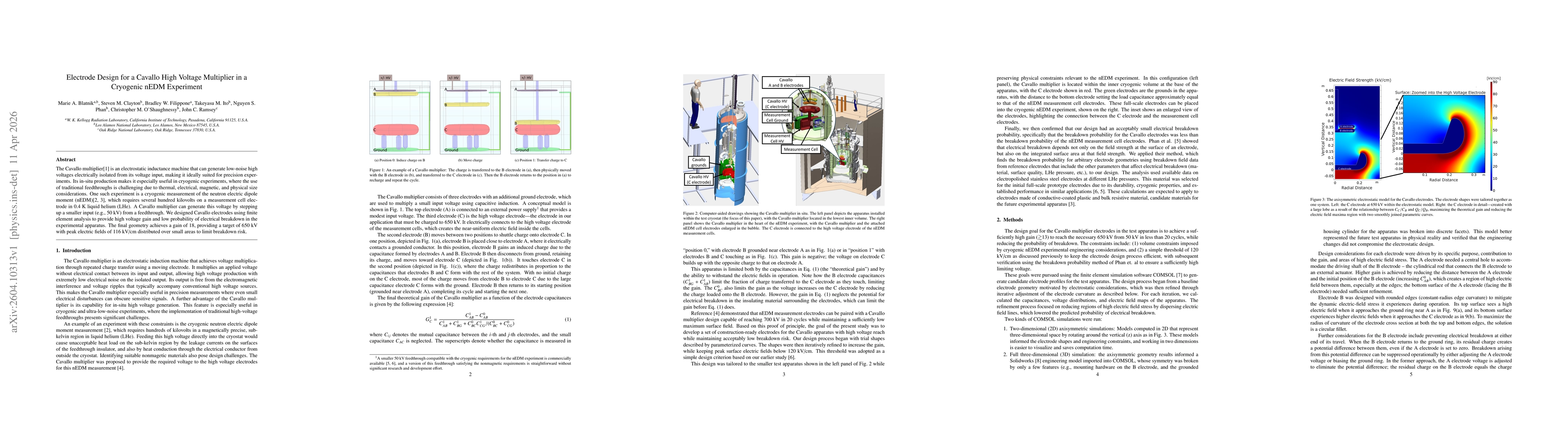 Thumbnail for Electrode Design for a Cavallo High Voltage Multiplier in a Cryogenic nEDM Experiment