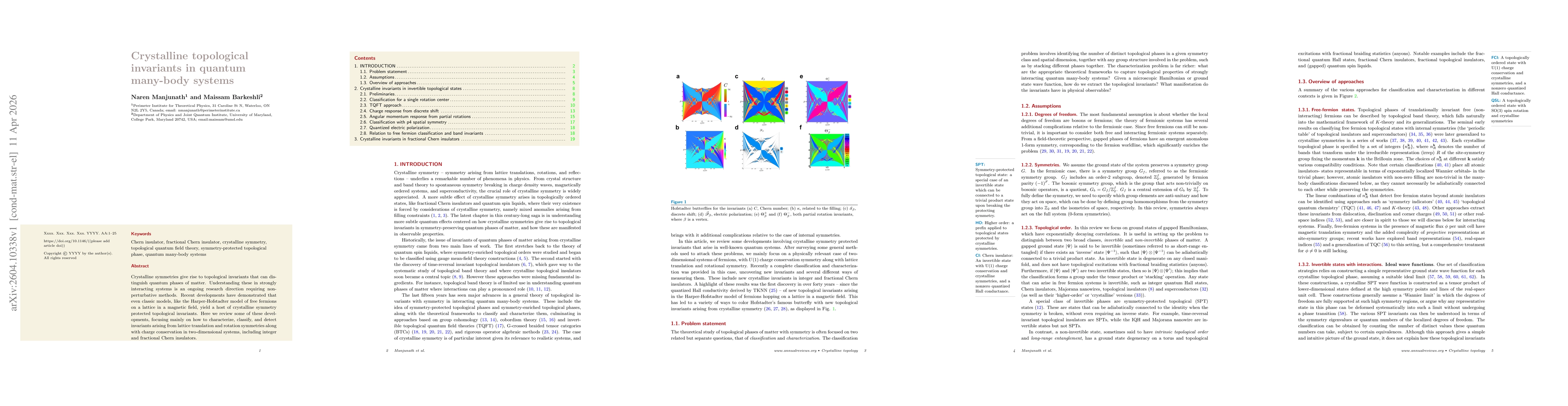 Thumbnail for Crystalline topological invariants in quantum many-body systems