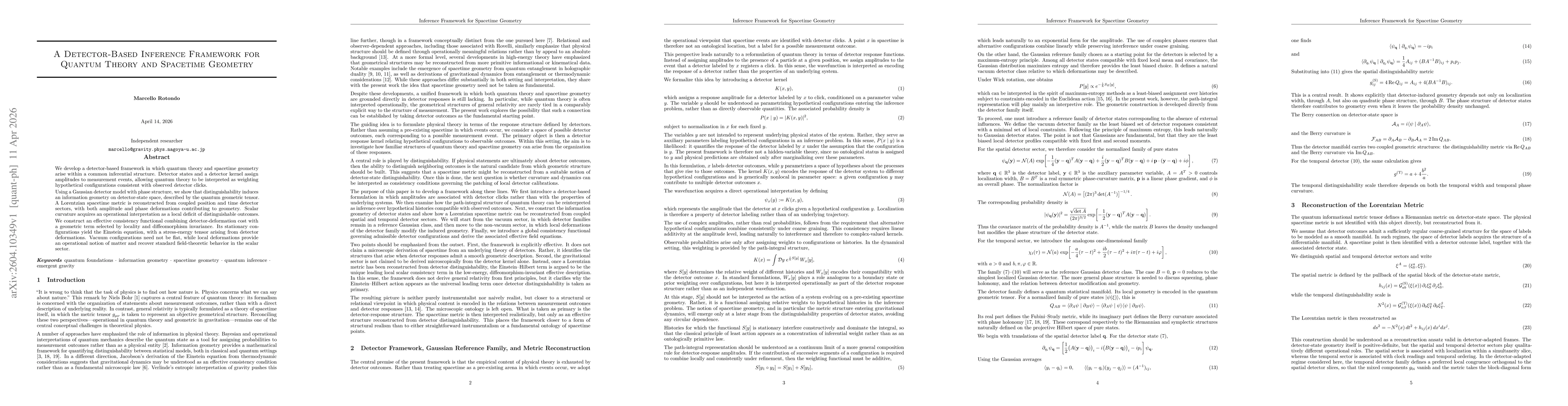 Thumbnail for A Detector-Based Inference Framework for Quantum Theory and Spacetime Geometry