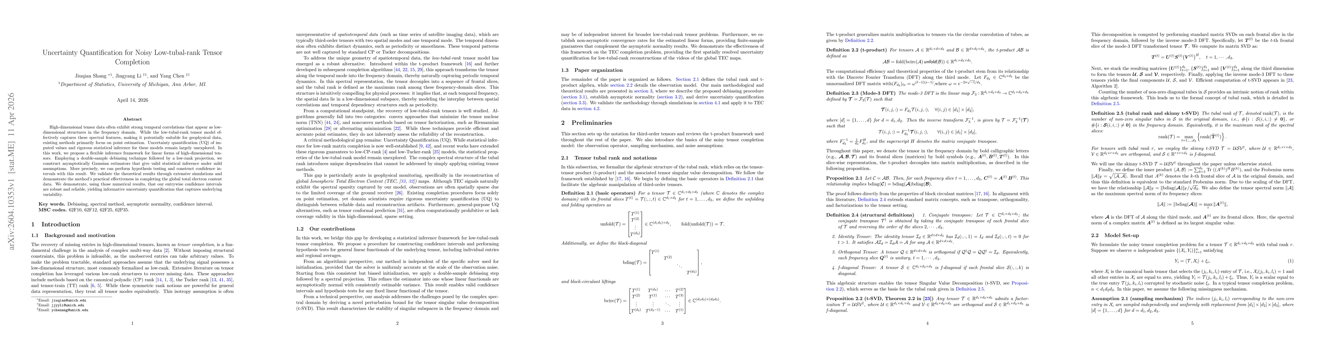 Thumbnail for Uncertainty Quantification for Noisy Low-tubal-rank Tensor Completion