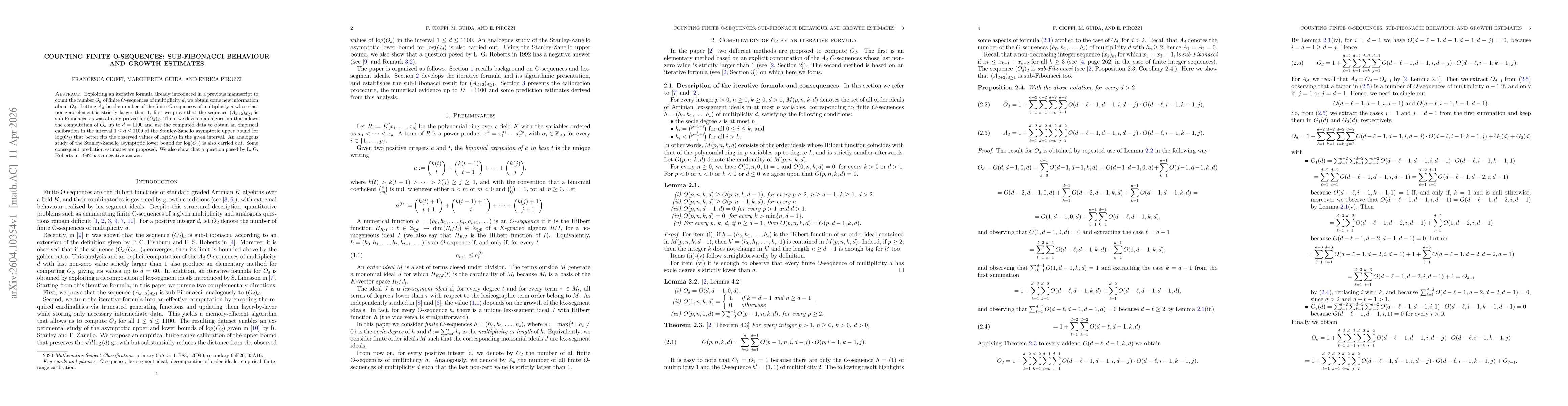Thumbnail for Counting finite O-sequences: sub-Fibonacci behaviour and growth estimates