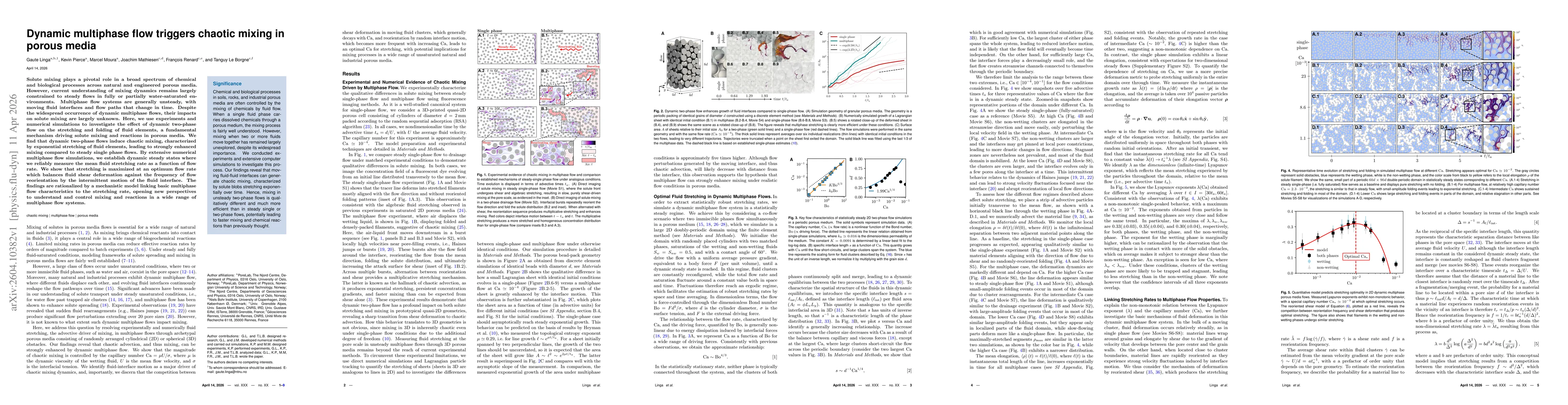 Thumbnail for Dynamic multiphase flow triggers chaotic mixing in porous media