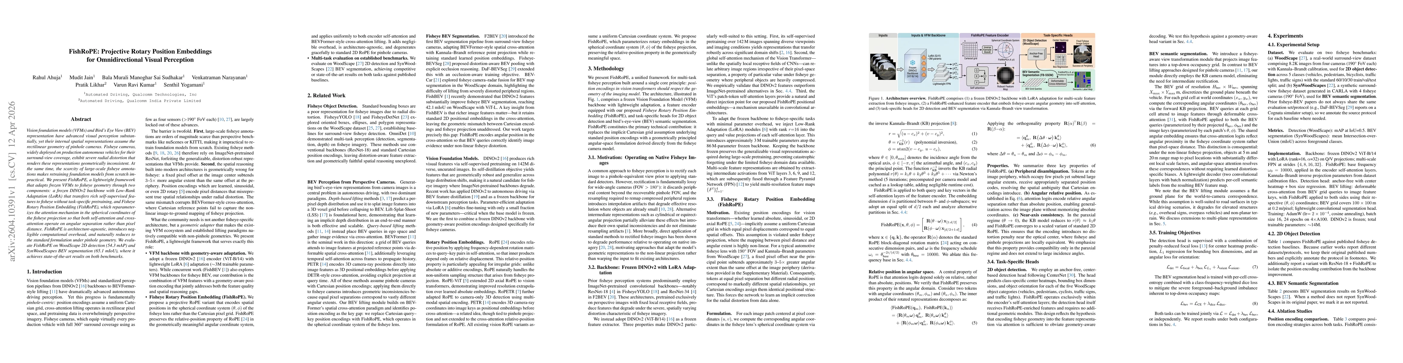 Thumbnail for FishRoPE: Projective Rotary Position Embeddings for Omnidirectional Visual Perception
