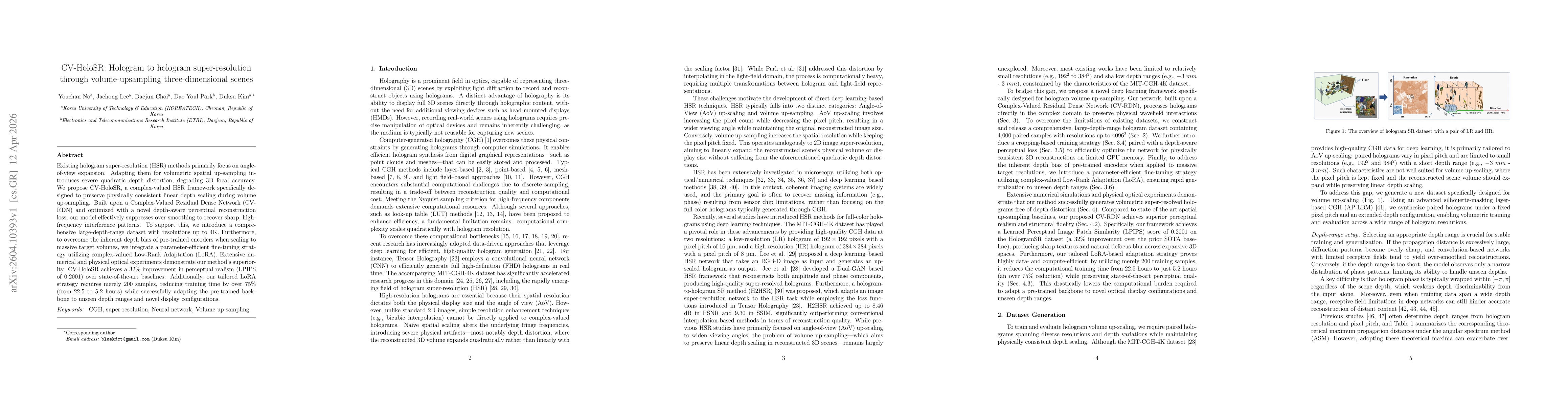 Thumbnail for CV-HoloSR: Hologram to hologram super-resolution through volume-upsampling three-dimensional scenes