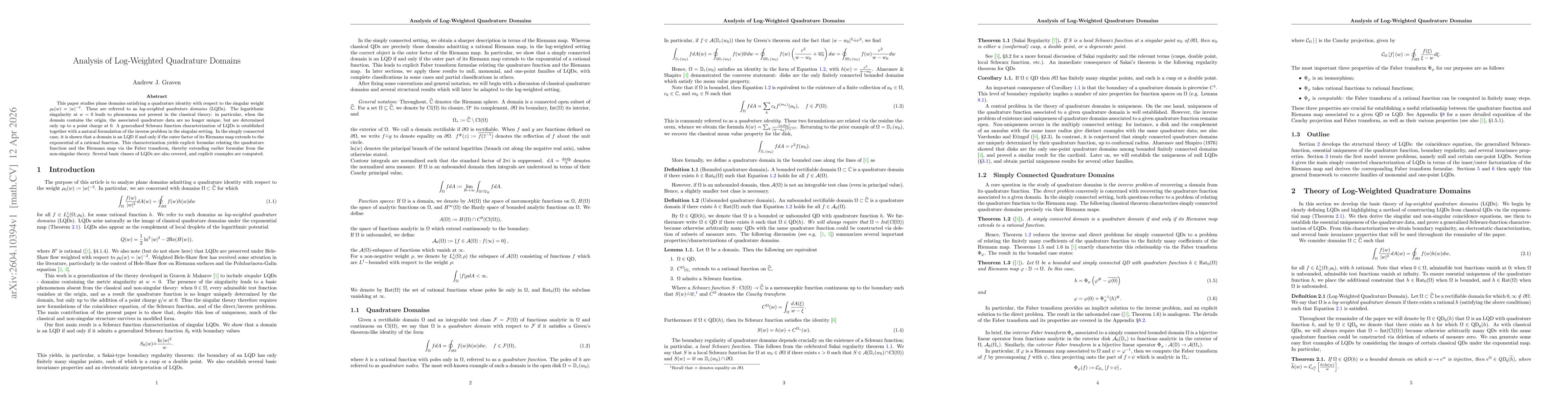 Thumbnail for Analysis of Log-Weighted Quadrature Domains