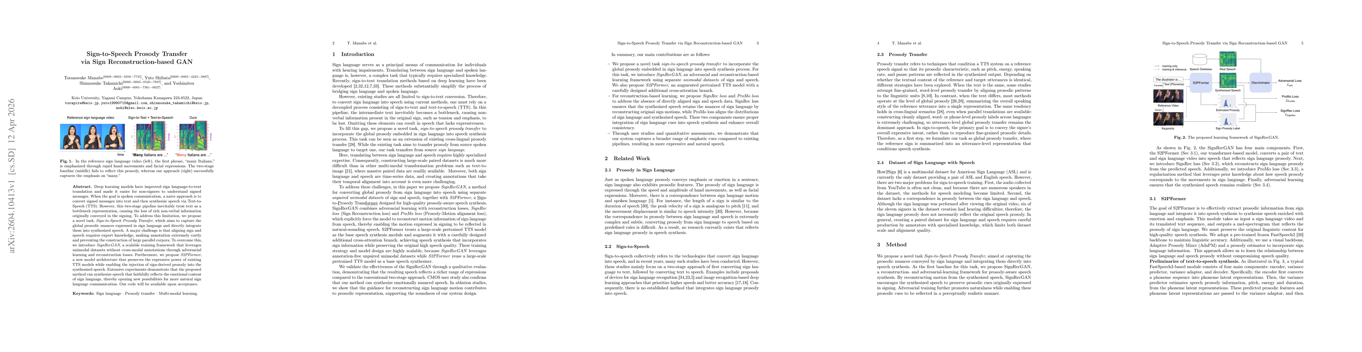 Thumbnail for Sign-to-Speech Prosody Transfer via Sign Reconstruction-based GAN