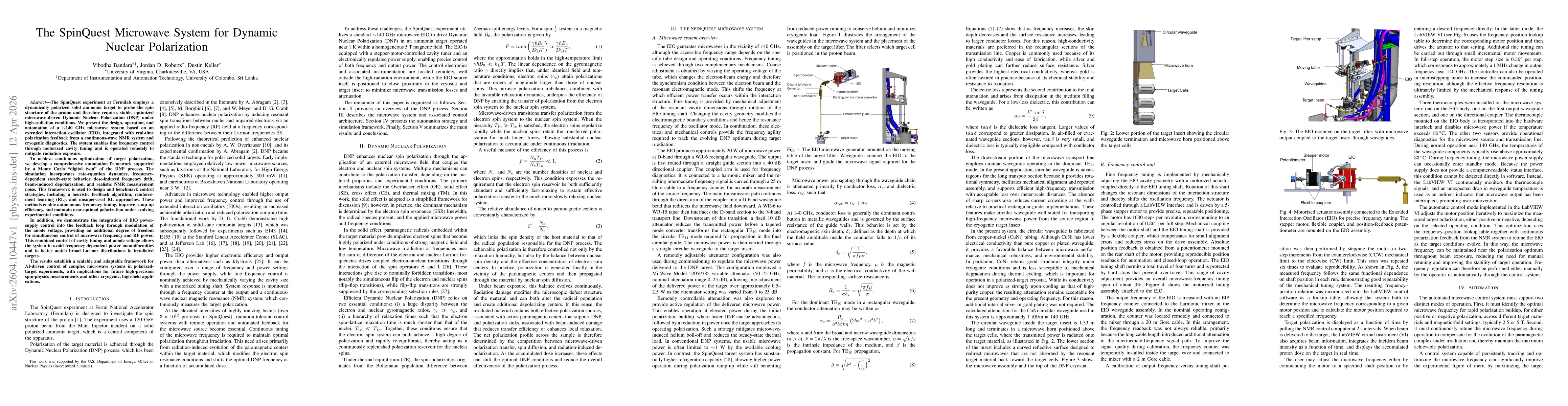 Thumbnail for The SpinQuest Microwave System for Dynamic Nuclear Polarization