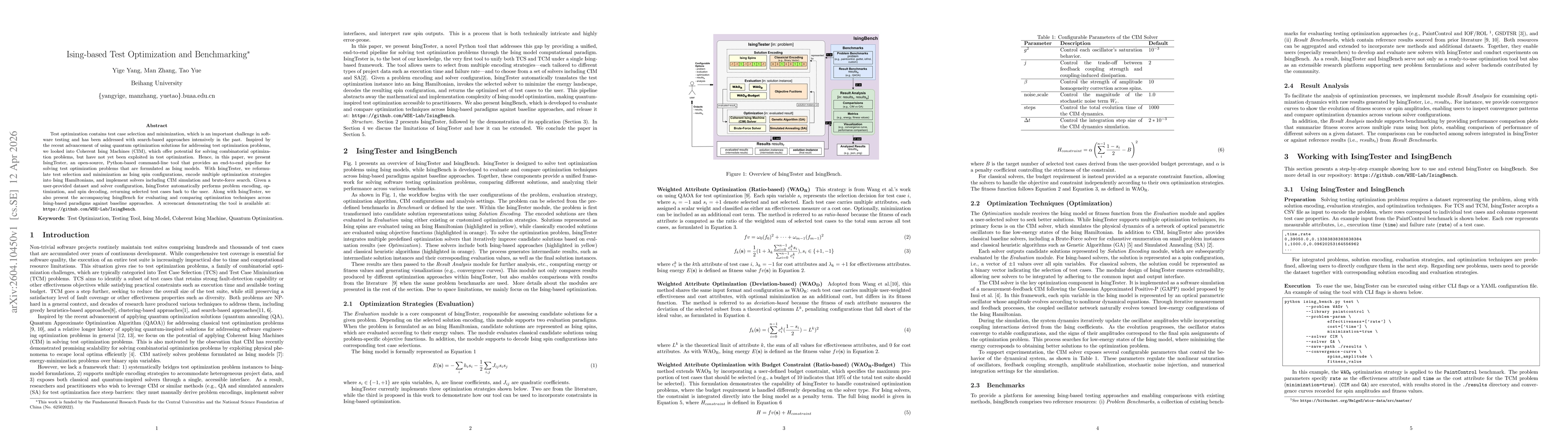 Thumbnail for Ising-based Test Optimization and Benchmarking