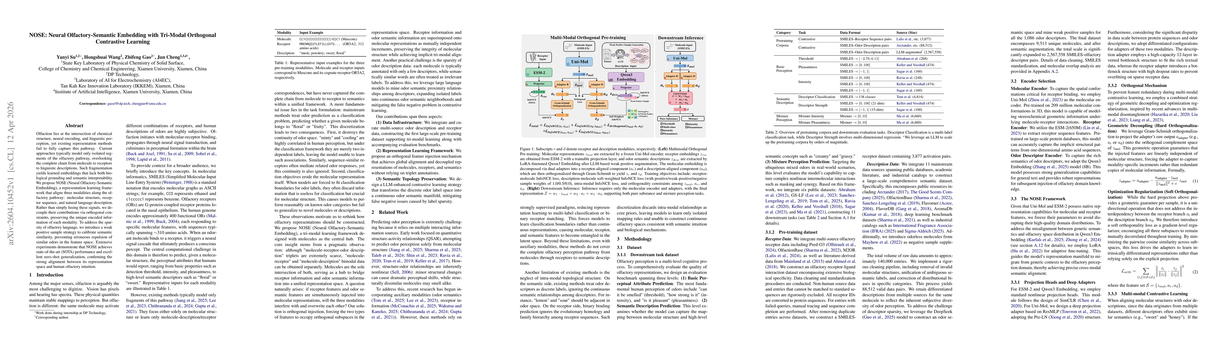 Thumbnail for NOSE: Neural Olfactory-Semantic Embedding with Tri-Modal Orthogonal Contrastive Learning
