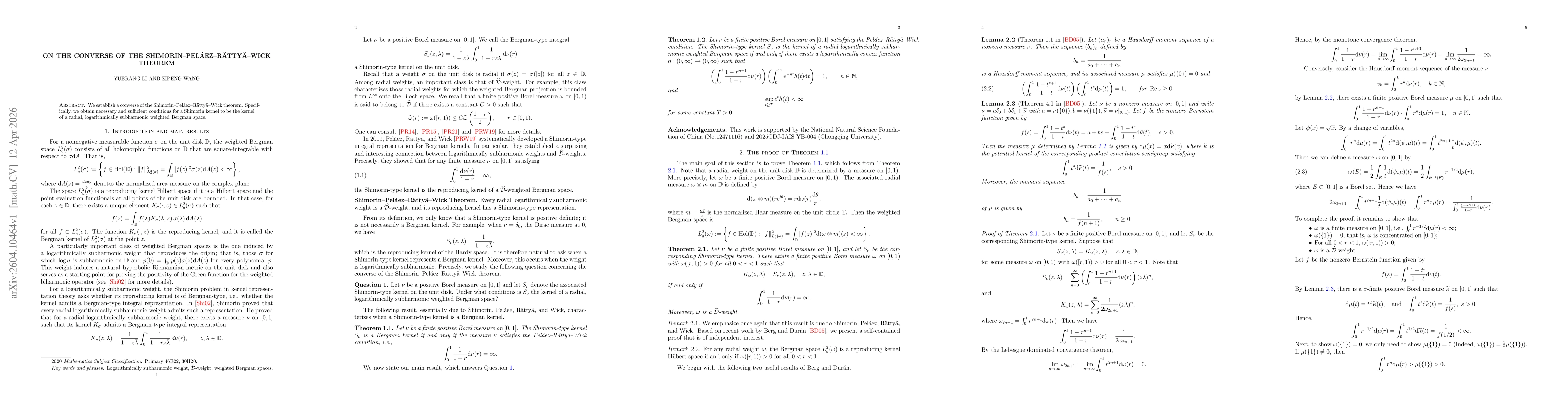 Thumbnail for On the converse of the Shimorin--Peláez--Rättyä--Wick theorem