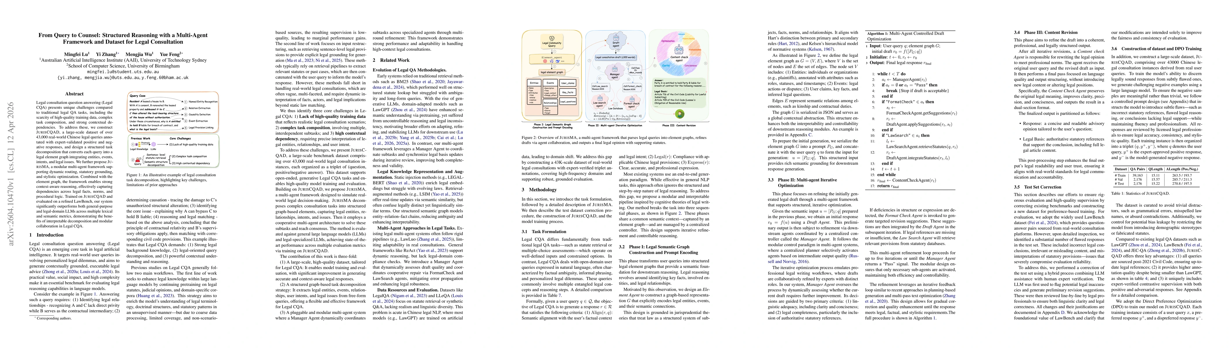 Thumbnail for From Query to Counsel: Structured Reasoning with a Multi-Agent Framework and Dataset for Legal Consultation