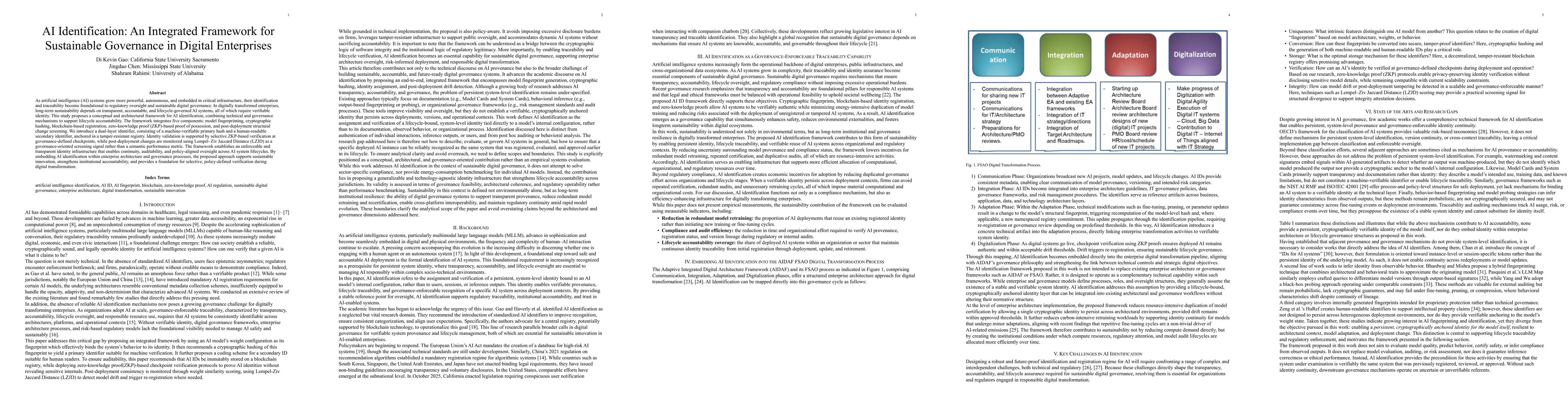 Thumbnail for AI Identification: An Integrated Framework for Sustainable Governance in Digital Enterprises