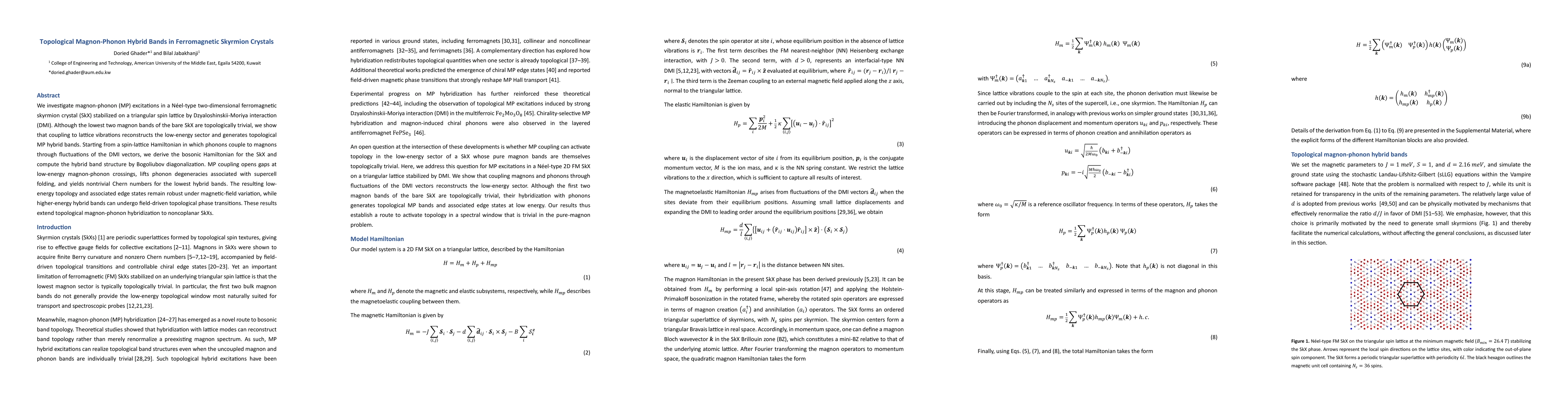 Thumbnail for Topological Magnon-Phonon Hybrid Bands in Ferromagnetic Skyrmion Crystals