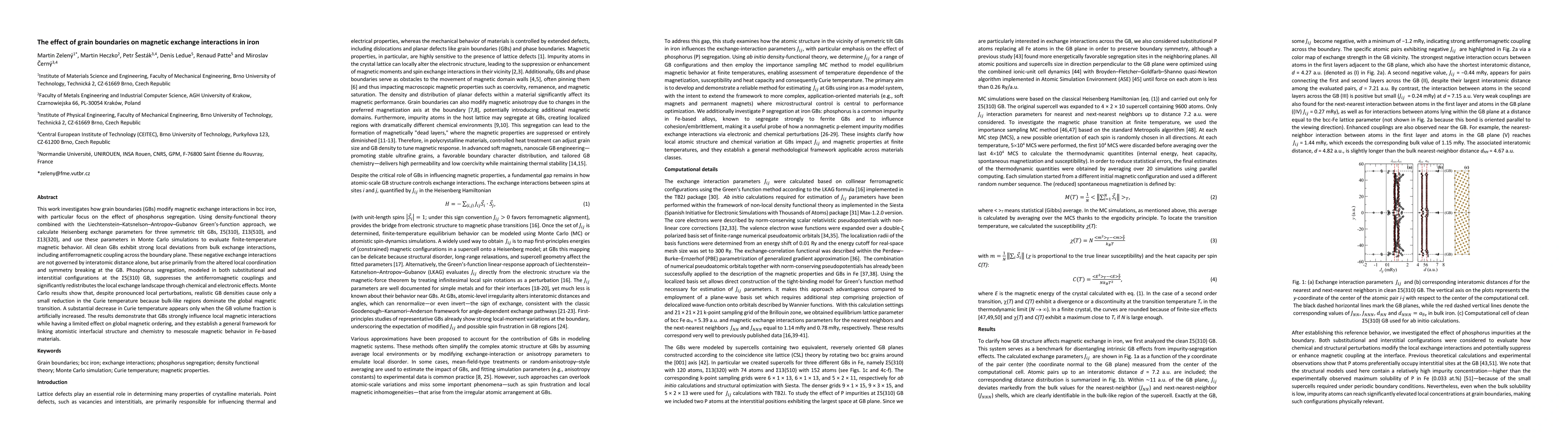 Thumbnail for The effect of grain boundaries on magnetic exchange interactions in iron