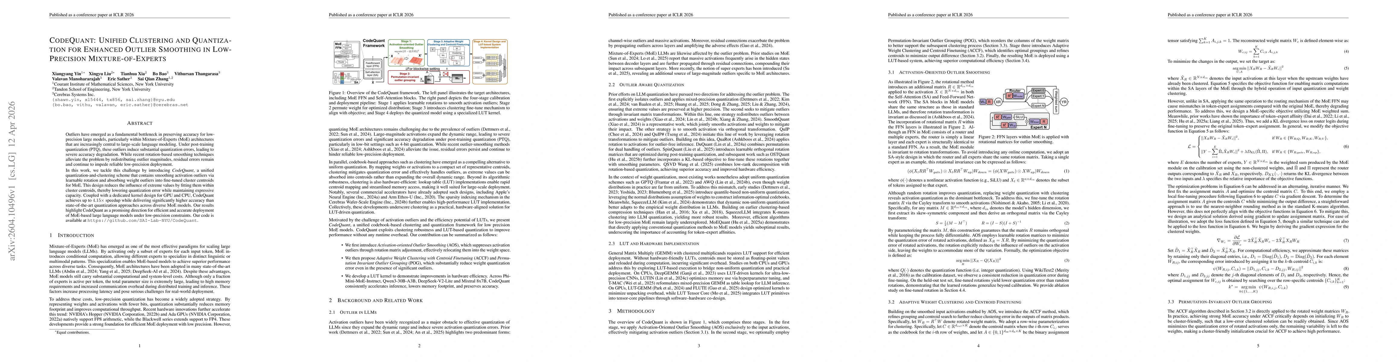 Thumbnail for CodeQuant: Unified Clustering and Quantization for Enhanced Outlier Smoothing in Low-Precision Mixture-of-Experts