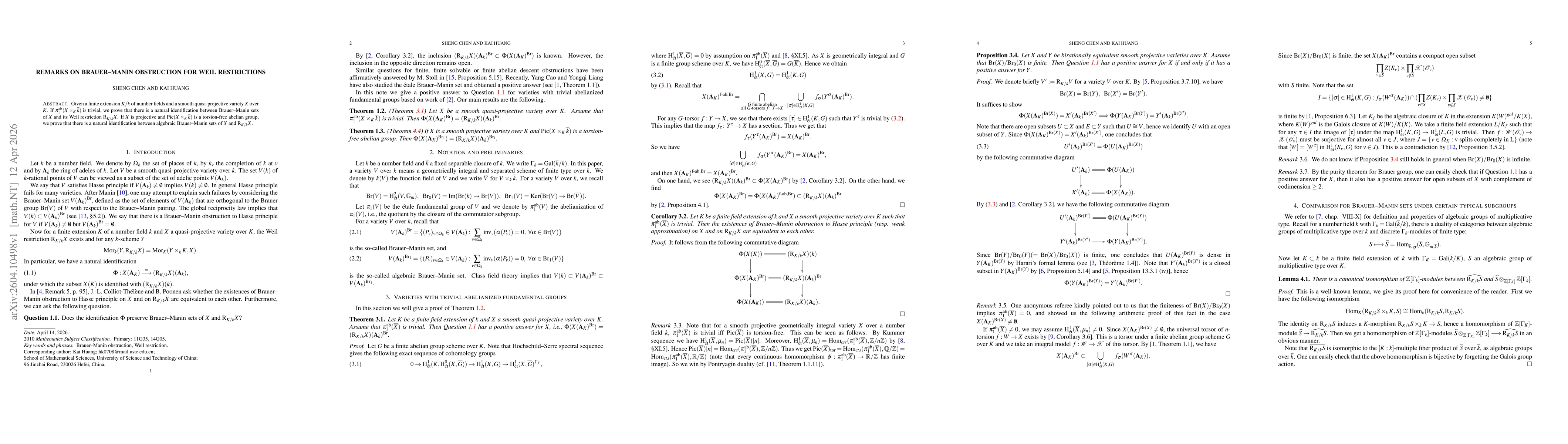 Thumbnail for Remarks on Brauer-Manin obstruction for Weil restrictions