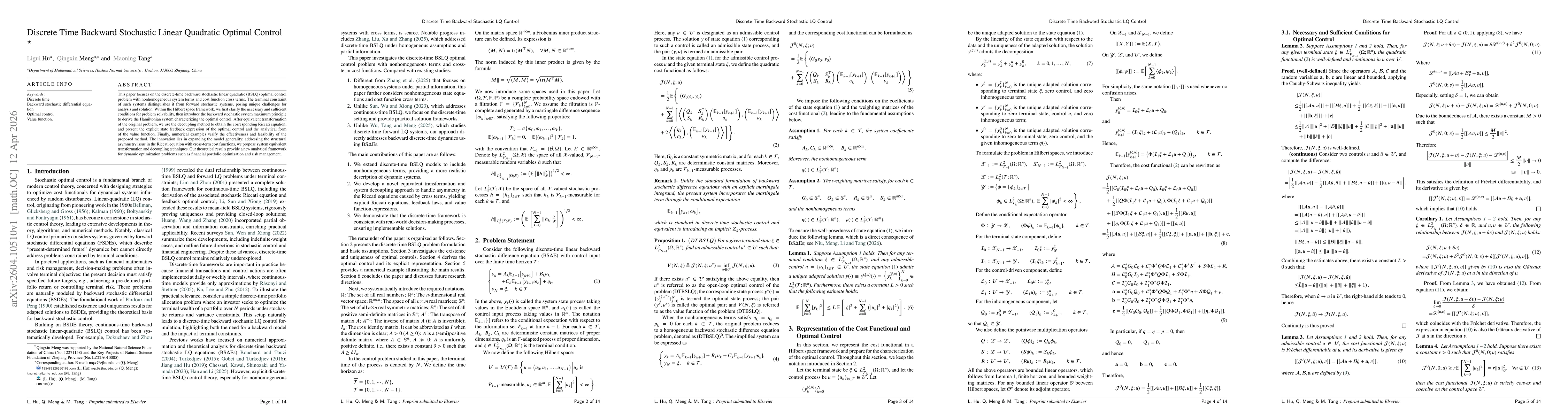 Thumbnail for Discrete-Time Backward Stochastic LQ Control Problem
