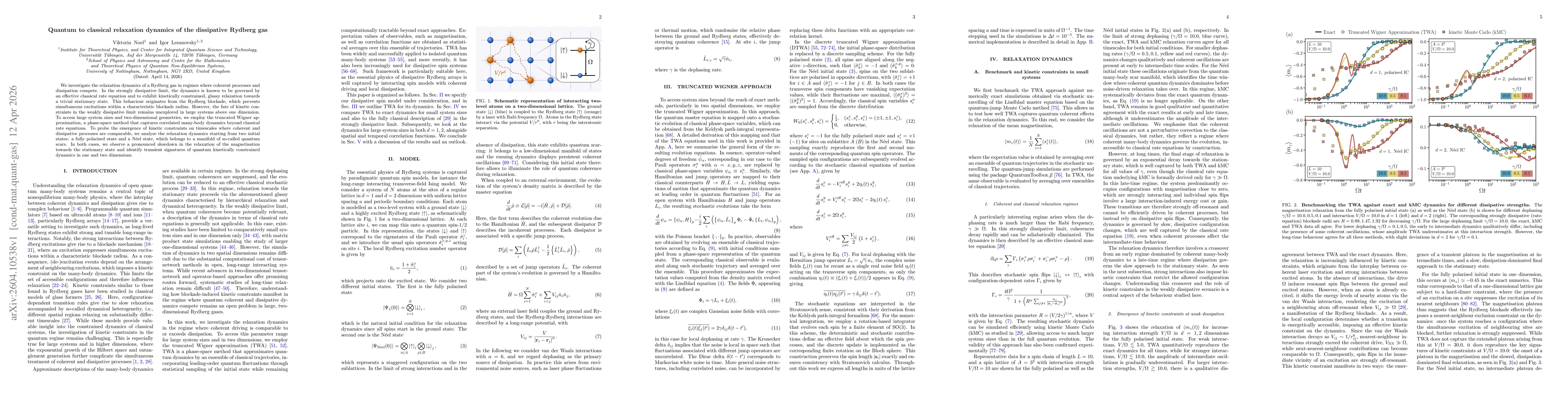 Thumbnail for Quantum to classical relaxation dynamics of the dissipative Rydberg gas