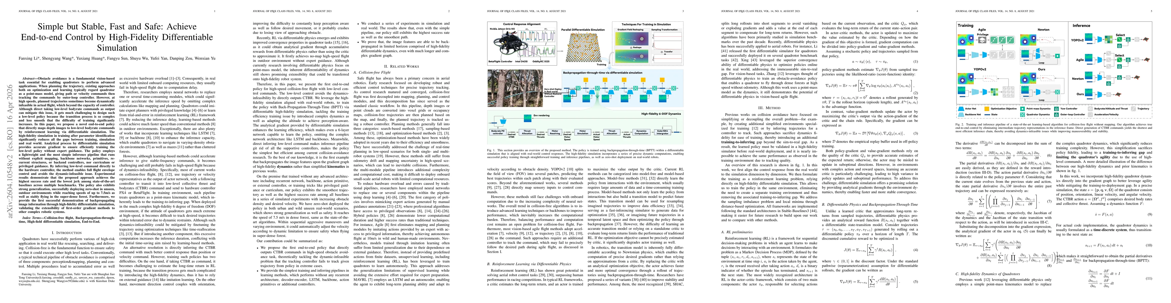 Thumbnail for Simple but Stable, Fast and Safe: Achieve End-to-end Control by High-Fidelity Differentiable Simulation