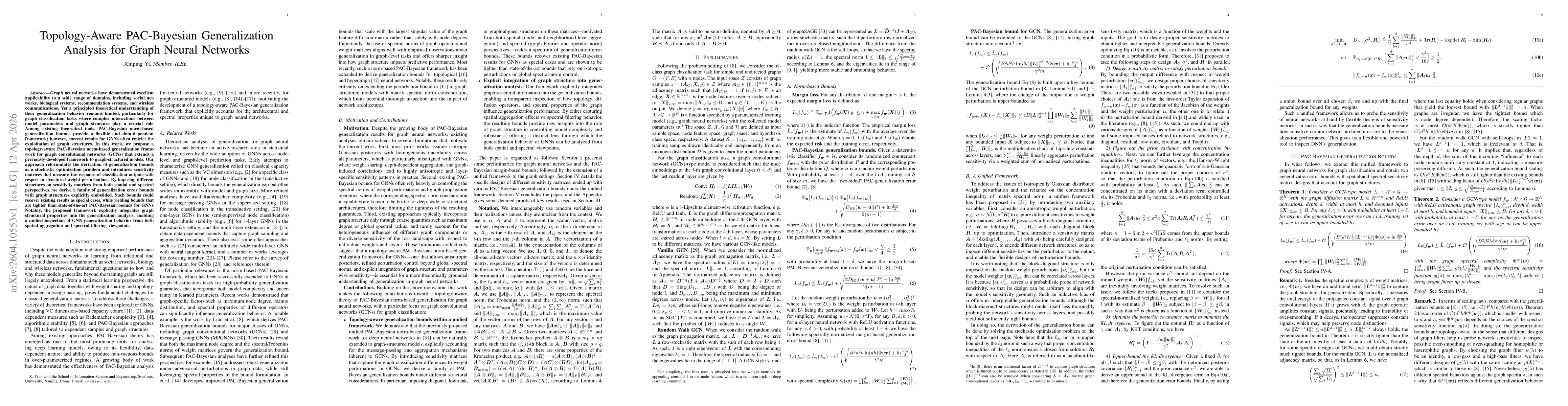 Thumbnail for Topology-Aware PAC-Bayesian Generalization Analysis for Graph Neural Networks