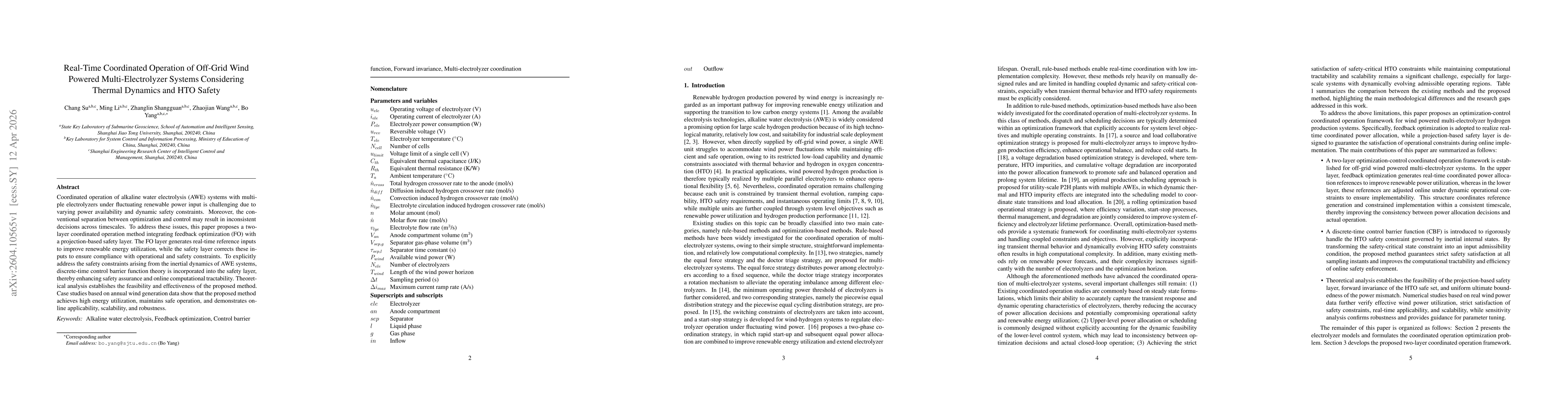 Thumbnail for Real-Time Coordinated Operation of Off-Grid Wind Powered Multi-Electrolyzer Systems Considering Thermal Dynamics and HTO Safety
